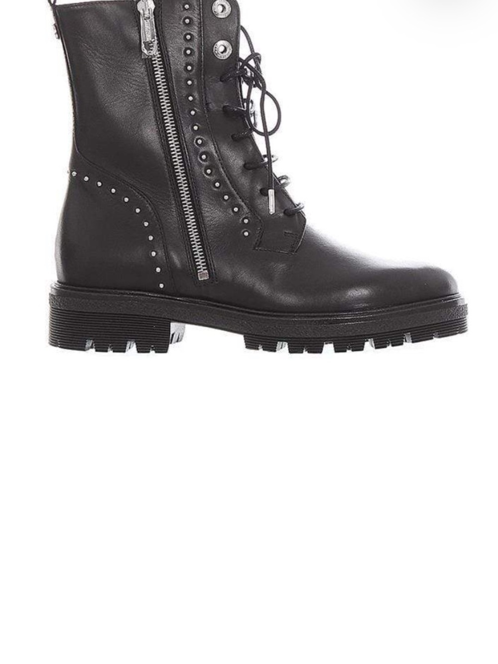Marc Cain Black Leather Studded Combat Boots